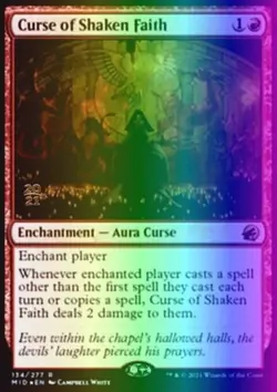 1x NM Foil Curse of Shaken Faith - Innistrad: Midnight Hunt - Image 1