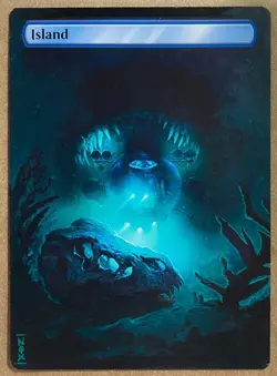 Hand-painted MTG alter: Island (textless) NOX altered art Double Sided - Image 2