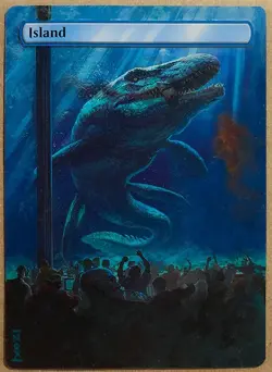 Hand-painted MTG alter: Island (textless) NOX altered art Double Sided - Image 3