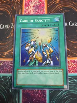 Yugioh Card of Sanctity TLM-EN037 Super Rare Unlimited Near Mint - Image 1