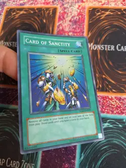 Yugioh Card of Sanctity TLM-EN037 Super Rare Unlimited Near Mint - Image 2