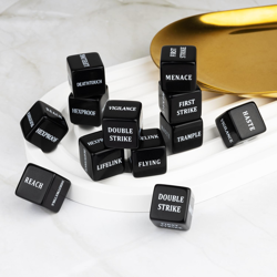 48PC MTG Dice Counters Bulk Black Ability Keywords Marble Life Buff Tokens Dice - Image 5