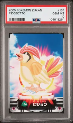 2005 CARDDASS POKEMON ADVANCED GENERATION ZUKAN CARD #134 PIDGEOTTO PSA 10 - Image 1