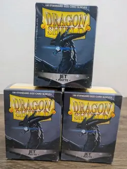Dragon Shield Matte Jet (100) Shield Sleeves Lot of 3 Boxes Card Storage NEW - Image 1