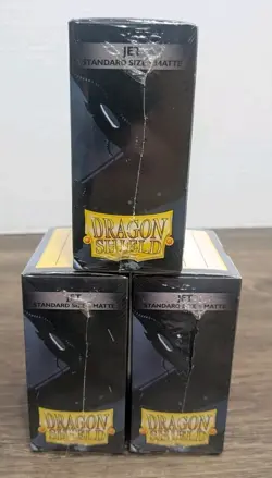 Dragon Shield Matte Jet (100) Shield Sleeves Lot of 3 Boxes Card Storage NEW - Image 3