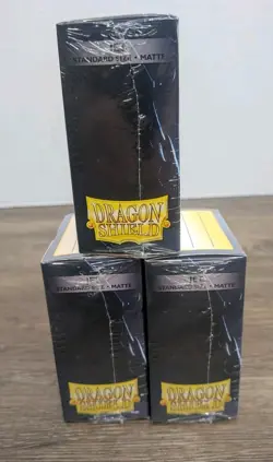 Dragon Shield Matte Jet (100) Shield Sleeves Lot of 3 Boxes Card Storage NEW - Image 4