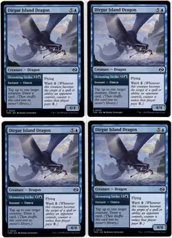 MTG Tarkir Dragonstorm Dirgur Island Dragon x 4 (Common) - Image 1