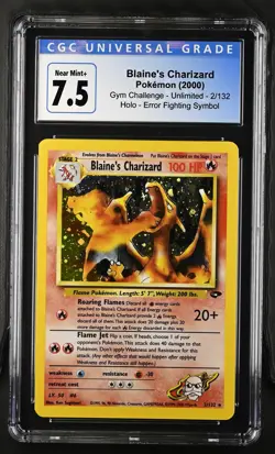 2000 Pokemon Gym Challenge Blaine's Charizard Holo CGC 7.5 #2/132 - Image 1