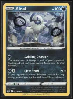 Absol 097/189 Holo Rare Astral Radiance Pokemon Near Mint Double Swirl - Image 1