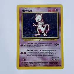 Mewtwo 10/102 Base Set Holo Rare Pokemon MP - Image 1