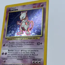 Mewtwo 10/102 Base Set Holo Rare Pokemon MP - Image 2