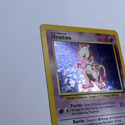 Mewtwo 10/102 Base Set Holo Rare Pokemon MP - Image 3