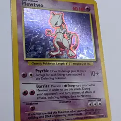 Mewtwo 10/102 Base Set Holo Rare Pokemon MP - Image 4