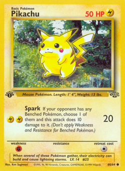 Pikachu 60/64 Common Jungle Pokemon MP/HP - Image 4