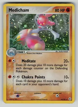 Medicham 10/101 Hidden Legends Pokemon Holo DMG - Image 1