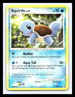 💥 SQUIRTLE Non Holo Rare Holo Secret Wonders # 112/132 Pokemon TCG 2007 - Image 1