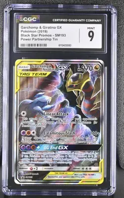 CGC 9 GARCHOMP & GIRATINA GX SM193 BLACK STAR PROMO SUN & MOON TAG TEAM POKEMON - Image 1