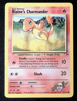 Blaine's Charmander Pokemon Gym Heroes Fire Common - Image 1
