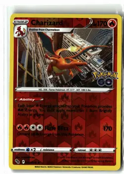 Charizard ⭐ 010/078 Reverse Holo Rare Pokemon GO 2022 Pokemon NM - Image 1