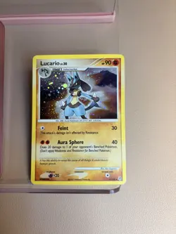 Pokemon TCG Lucario Holo • Diamond & Pearl Base Set • 6/130 • Swirl • LP 2007 - Image 1