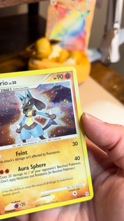 Pokemon TCG Lucario Holo • Diamond & Pearl Base Set • 6/130 • Swirl • LP 2007 - Image 2