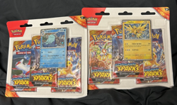 POKEMON TCG Scarlet Violet Surging Sparks 3 Pack Blister Zapdos Quagsire sealed - Image 1