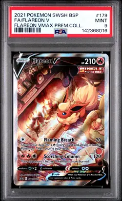 Fa Flareon V 2021 Pokemon Swsh Black Star Promo #179 Vmax Holo PSA 9 - Image 1
