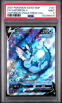 Fa/Vaporeon V 2021 Pokemon Swsh Black Star Promo SWSH181 Vaporeon Vmax PSA 9 - Image 1