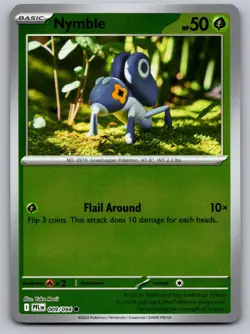 Nymble 009/094 Common Phantasmal Flames Pokemon Reverse Holo Near Mint - Image 1