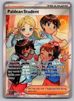 Paldean Student 230/091 Ultra Rare Paldean Fates Pokemon Holo Near Mint - Image 1