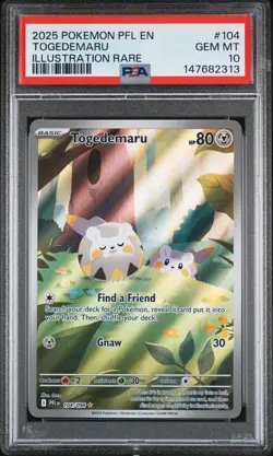 2025 POKEMON PFL EN-PHANTASMAL FLAMES ILLUSTRATION RARE #104 TOGEDEMARU PSA 10 - Image 1