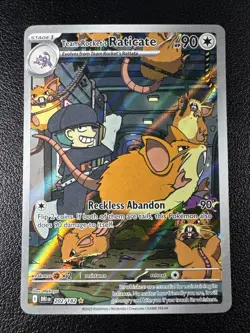 Pokemon Team Rocket's Raticate Illustration Rare IR Full Art 202/182 Destined - Image 1