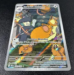 Pokemon Team Rocket's Raticate Illustration Rare IR Full Art 202/182 Destined - Image 2