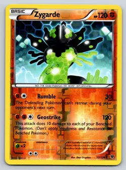 Zygarde 53/124 Fates Collide Reverse Holo Pokemon TCG Rare LP - Image 1