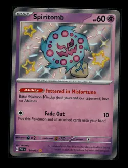 SPIRITOMB Pokemon Scarlet and Violet Paldean Fates Baby Shiny 158/091 - Image 1