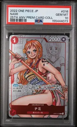 2022 One Piece Jp 25Th Anniversary Premium Card Collection NAMI #016 PSA 10 - Image 1
