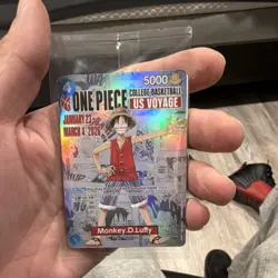 Bandai Namco One Piece CCG Monkey D. Luffy US Voyage Full Art Holo 5000 - Image 1