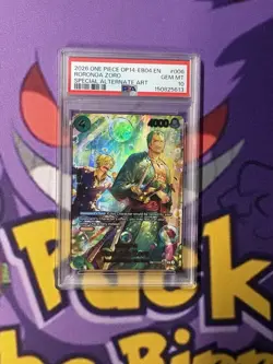 2026 ONE PIECE OP14-EB04 SPECIAL ALTERNATE ART #006 RORONOA ZORO PSA 10 BUBBLE - Image 1