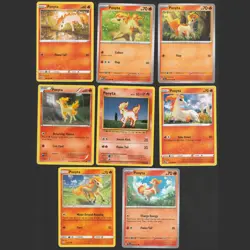 Ponyta Pokemon Card Collection Set of 8 English Cards Vintage Fire Type Cute - Image 1
