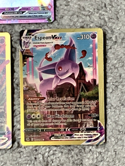 Set of 3 Espeon EX 034/131 Prismatic Evolutions Holo+2 VMax Fan Art Display Card - Image 5