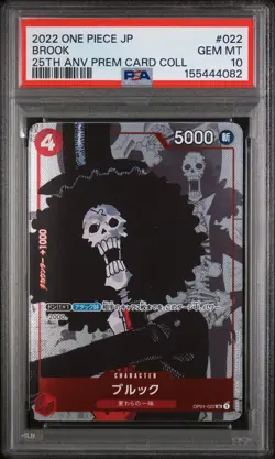 2022 One Piece Jp 25Th Anniversary Premium Card Collection BROOK #022 PSA 10 - Image 1