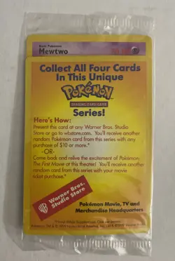Pokemon Movie Promo Cards Mewtwo Sealed Pack 1999 TCG Warner Bros. Studio Store - Image 1
