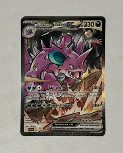 Pokemon Team Rocket's Nidoking EX 216/182 Full Art Card NM-Mint Condition - Image 1