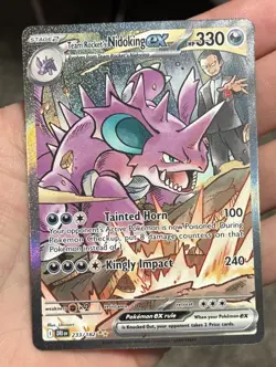 Pokemon Team Rocket's Nidoking EX 216/182 Full Art Card NM-Mint Condition - Image 5