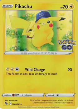 Pikachu (28) Holo Holo Rare Pokemon GO 028/078 NM - Image 1