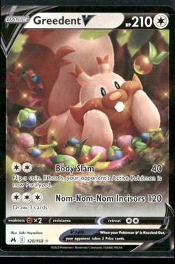 Greedent V 120/159 Crown Zenith Pokemon TCG Ultra Rare - Image 1
