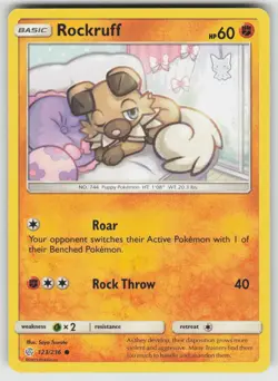 Rockruff 123/236 Common Cosmic Eclipse Pokemon Near Mint - Image 1