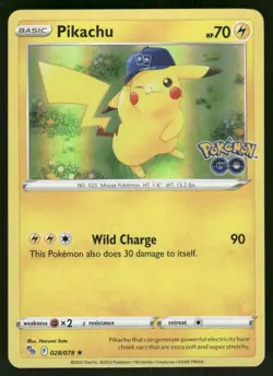 2022 Pikachu (28) 028/078 Holo Rare Holo NM Pokemon GO Pokemon - Image 1