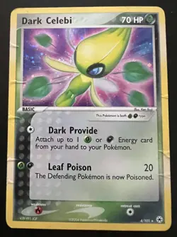 POKEMON EX HIDDEN LEGENDS DARK CELEBI HOLO 4/101 CARD HP - Image 1