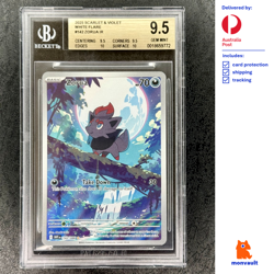 BGS 9.5 GEM MINT | Zorua 142/086 IR | White Flare | Pokemon TCG - Image 1